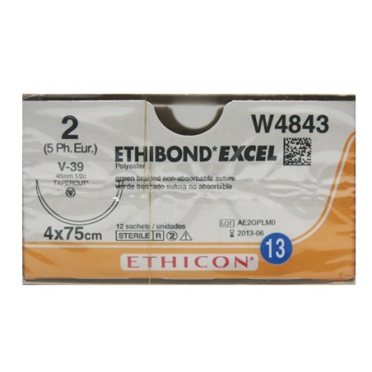 ETHIBOND 2  W4843-1/2TAPERCUT 45mm, μη απορ 75cm